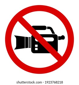 Warning no record video sign and symbol graphic design vector illustration