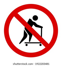 Warning no roller scooter area sign and symbol graphic design vector illustration