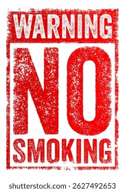 Warning: No Smoking - is a notice or alert that smoking is not allowed in a certain area, text concept stamp