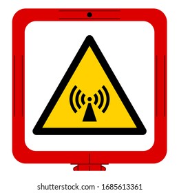Warning Non-Ionizing Radiation Symbol, Vector Illustration, Isolate On White Background Label. EPS10