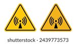 Warning for Non-Ionizing Radiation. X-Ray and Radiotherapy Caution. Radiation Exposure Alert