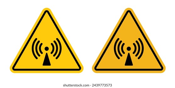 Warning for Non-Ionizing Radiation. X-Ray and Radiotherapy Caution. Radiation Exposure Alert