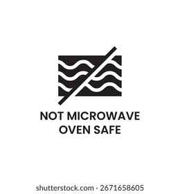 Aviso Não Aquecimento Micro-ondas Ícone de Segurança Design
