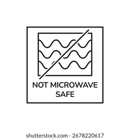 Aviso Não Aquecimento Micro-ondas Ícone de Segurança Design
