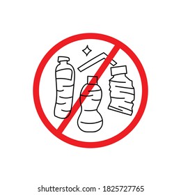 a warning not to throw out plastic waste. stop plastic bottle