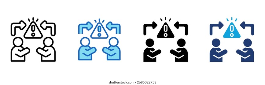Warning Notice icon Multi Style Vector Illustration