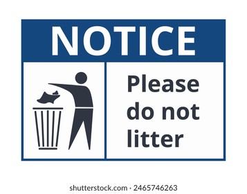 Warning notice to not litter symbol