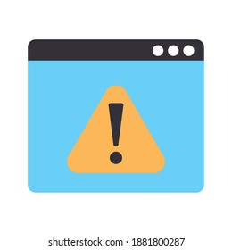 warning notice on a page web vector illustration design