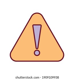 aviso de advertencia sobre un diseño de ilustración de vector de fondo blanco