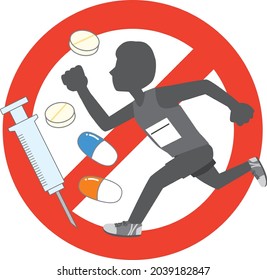 Aviso de advertencia que prohíbe el dopaje de atletas