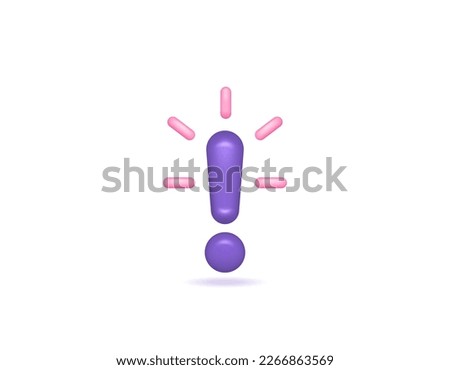 warning, notification, admonishment, and hint. symbol or icon of exclamation mark. 3D and realistic concept design. vector elements