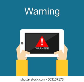 Warning notification on mobile phone. 
