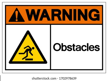 Warning Obstacles Symbol Sign, Vector Illustration, Isolate On White Background Label .EPS10