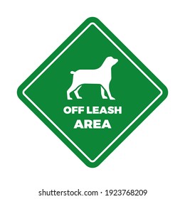 Warning off leash area sign and symbol graphic design vector illustration
