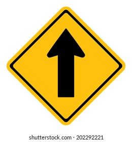Warning One way traffic sign