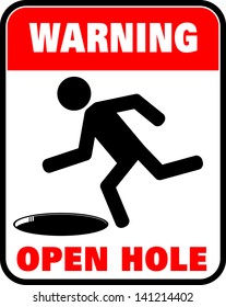 Warning, Open Hole, icon vector
