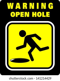 Warning, Open Hole, icon vector