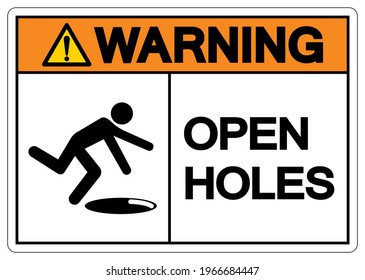 Warning Open Holes Symbol Sign, Vector Illustration, Isolate On White Background Label. EPS10