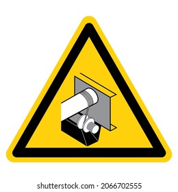 Warning Operating Conveyor Whitout Lineshaft Guard Can Cause Severe Injury Symbol Sign, Vector Illustration, Isolate On White Background Label .EPS10