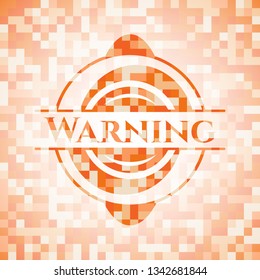 Warning orange mosaic emblem