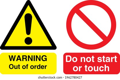 Aviso fuera de orden No iniciar ni tocar