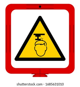 Warning Overhead Hazard Symbol, Vector Illustration, Isolate On White Background Label. EPS10