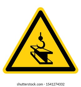 Warning Overhead Hoist Symbol Sign ,Vector Illustration, Isolate On White Background Label. EPS10