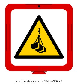 Warning Overhead Load Symbol, Vector Illustration, Isolated On White Background Label. EPS10