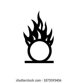 Warning Oxidizer Black Icon, Vector Illustration, Isolate On White Background Label. EPS10