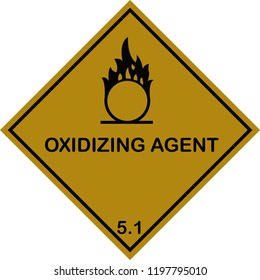 Warning oxidizing agent signs , safety sings on white isolated background