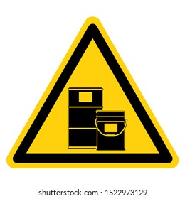 Warning Paint Drum Area Symbol Sign,Vector Illustration, Isolated On White Background Label. EPS10 