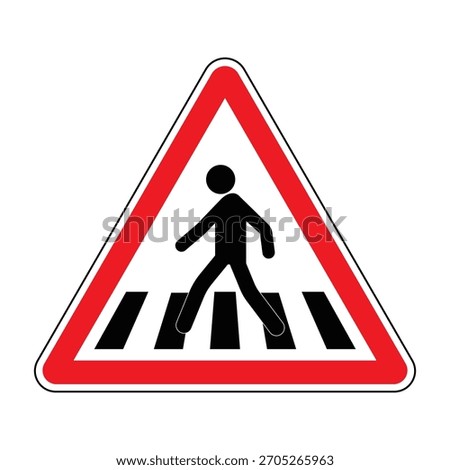 Warning Pedestrian Crossing Ahead Traffic Sign