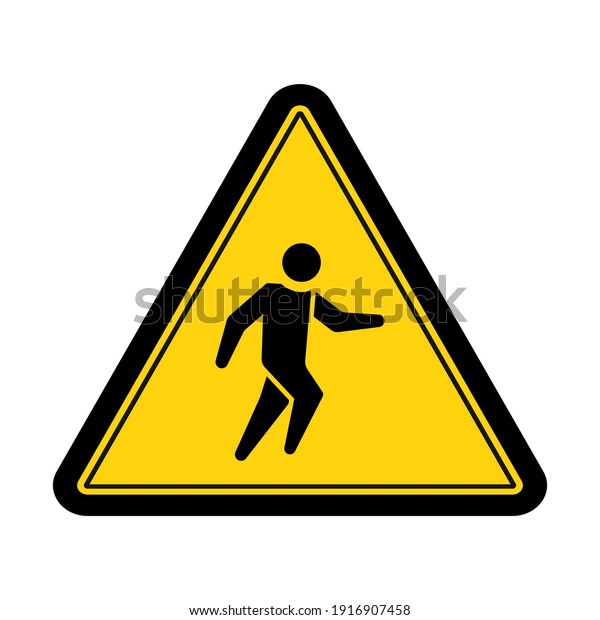 Warning pedestrian sign and symbol graphic
design vector
illustration