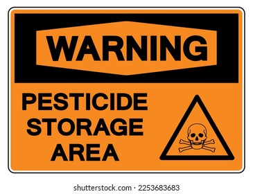 Warning Pesticide Storage Area Symbol Sign,Vector Illustration, Isolate On White Background Label. EPS10