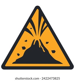 WARNING PICTOGRAM, WARNING; ACTIVE VOLCANO ZONE ISO 7010 - W075