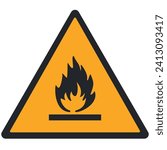 WARNING PICTOGRAM, FLAMMABLE MATERIAL ISO 7010 - W021