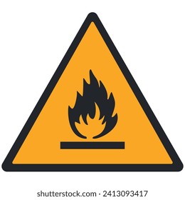 WARNING PICTOGRAM, FLAMMABLE MATERIAL ISO 7010 - W021