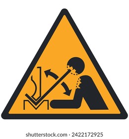 WARNING PICTOGRAM, WARNING: RAPID MOVEMENT OF WORKPIECE IN PRESS BRAKE MACHINE ISO 7010 - W032