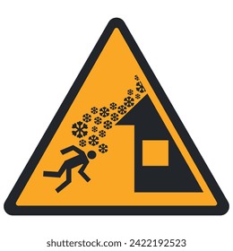 WARNING PICTOGRAM, WARNING; ROOF AVALANCHE ICE ISO 7010 - W040