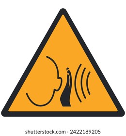 WARNING PICTOGRAM, WARNING; SUDDEN LOUD NOISES ISO 7010 - W038