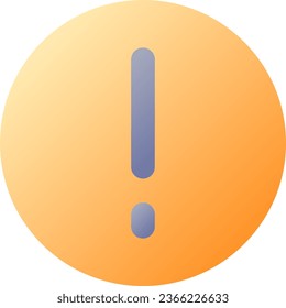 Warning pixel perfect flat gradient color ui icon. Exclamation mark in circle. Pay attention. Simple filled pictogram. GUI, UX design for mobile application. Vector isolated RGB illustration