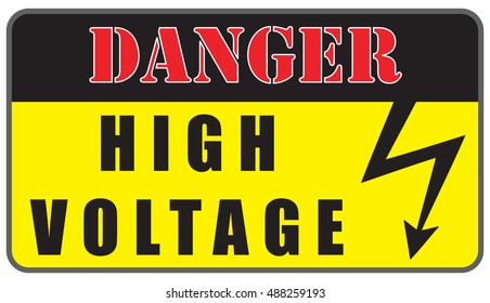 Warning plate Electrical Hazard High Voltage Sign.