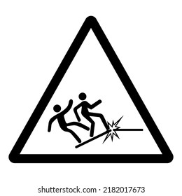 Warning Platform Collapse Can Cause Severe Injury Symbol, Vector Illustration, Isolate On White Background Label. EPS10