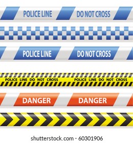 warning and police stripes