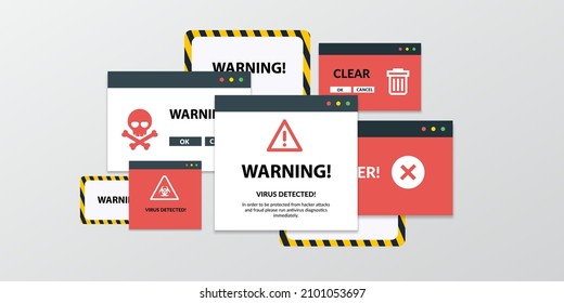 Warning Popup Banner Concept Vector, Illustration, Eps.10