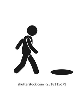 WARNING POTHOLES. BE CAREFUL WHEN WALKING.