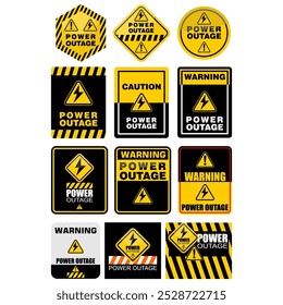 Warning, Power Outage, sign vector