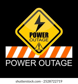 Warning, Power Outage, sign vector