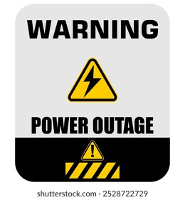 Warning, Power Outage, sign vector