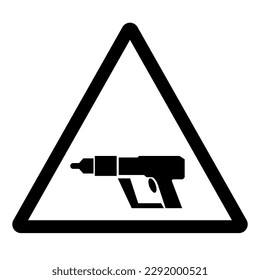 Warning Power Tool Hazard Symbol Sign, Vector Illustration, Isolate On White Background Label .EPS10